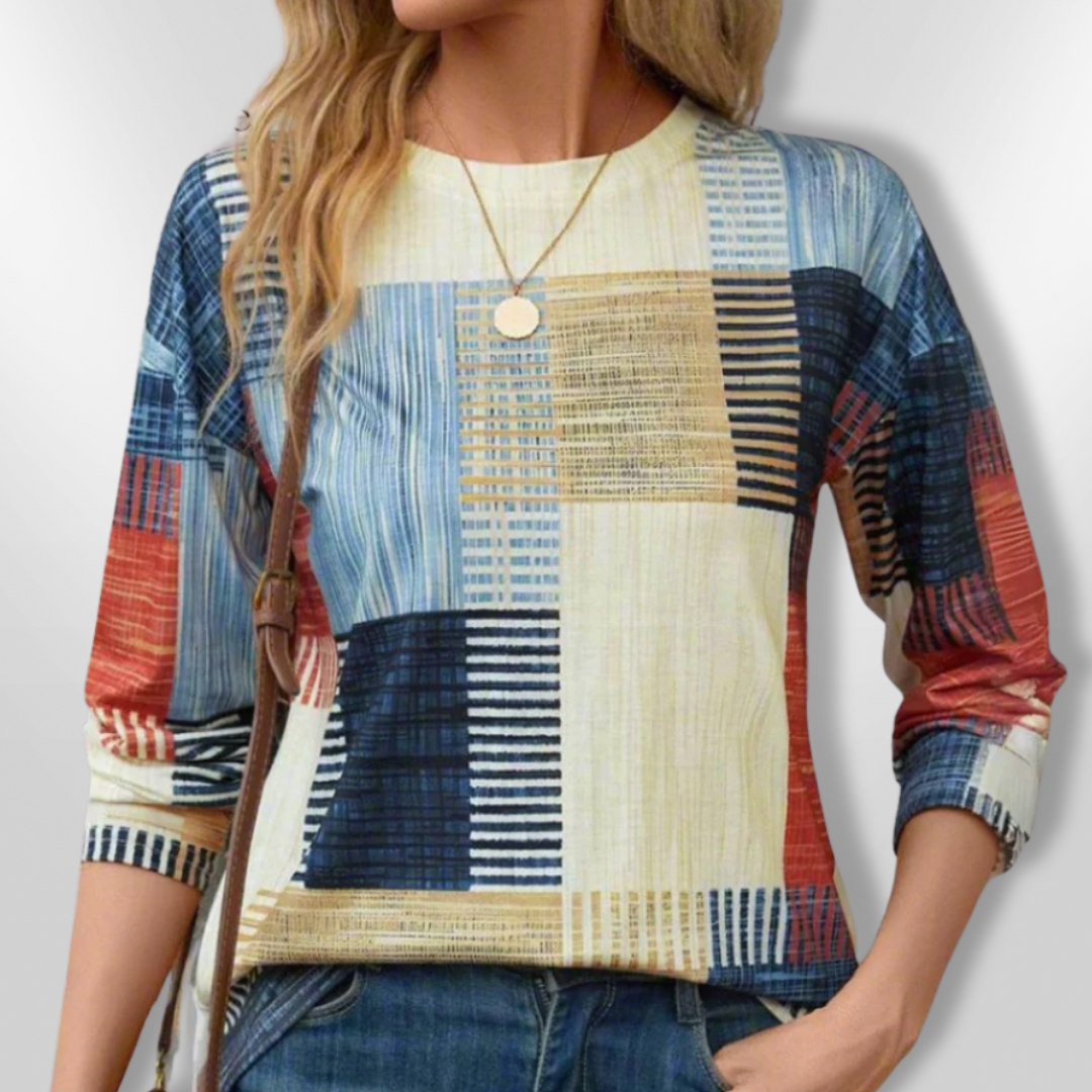 T-shirt til kvinder i moderne geometrisk design