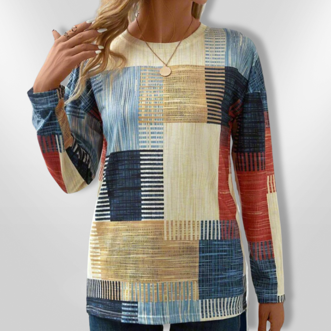 T-shirt til kvinder i moderne geometrisk design