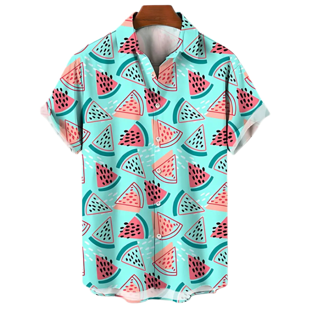 Herre T Shirt Afslappet Letvægt Vandmelonprint
