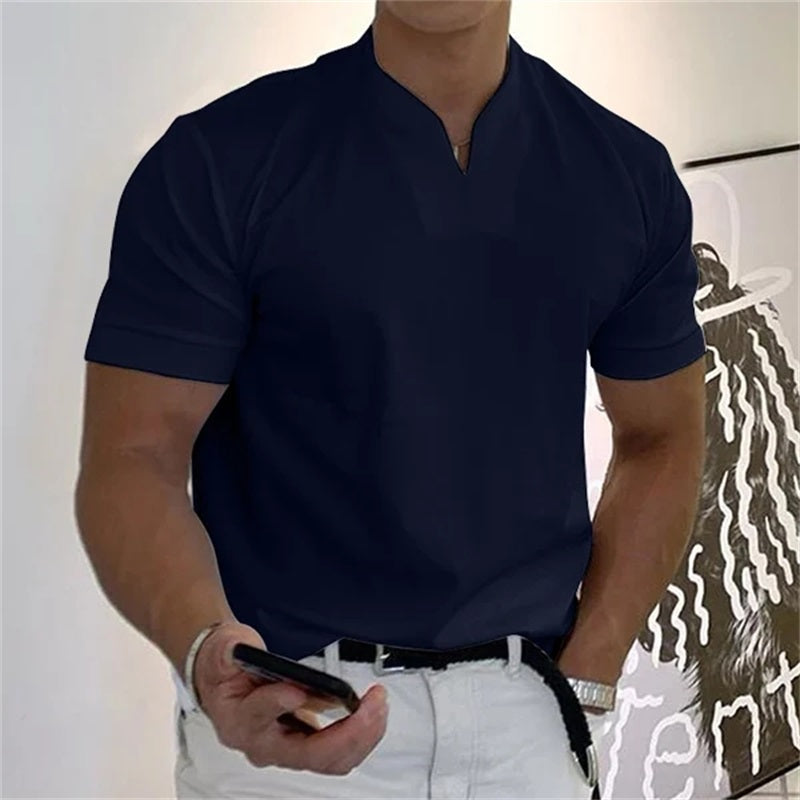 Herre T Shirt V-Hals Sporty Casual