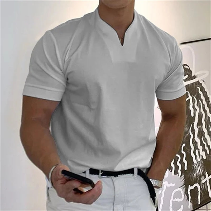 Herre T Shirt V-Hals Sporty Casual