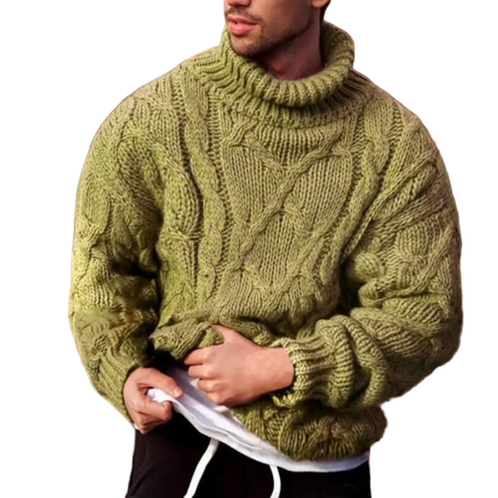 Herre Turtleneck Jumper Flätet Design