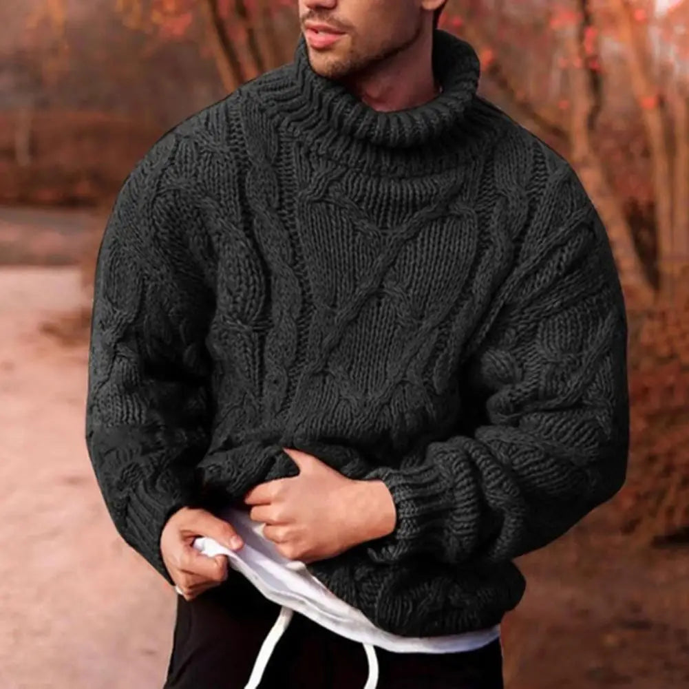 Herre Turtleneck Jumper Flätet Design