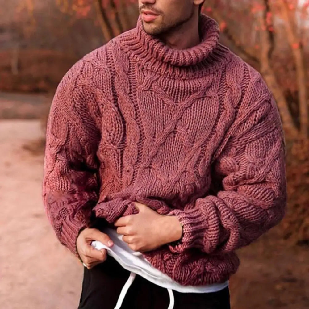 Herre Turtleneck Jumper Flätet Design
