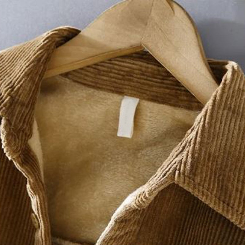 Herre Veste i Corduroy Retro Stil med Varm Foring