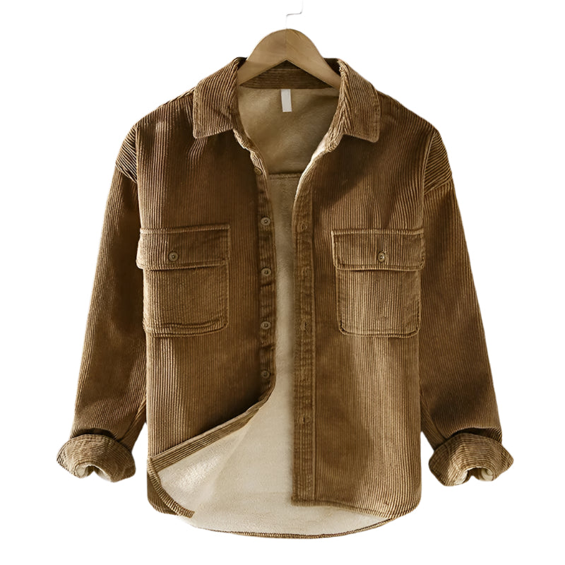 Herre Veste i Velour Cord med Varm Foder