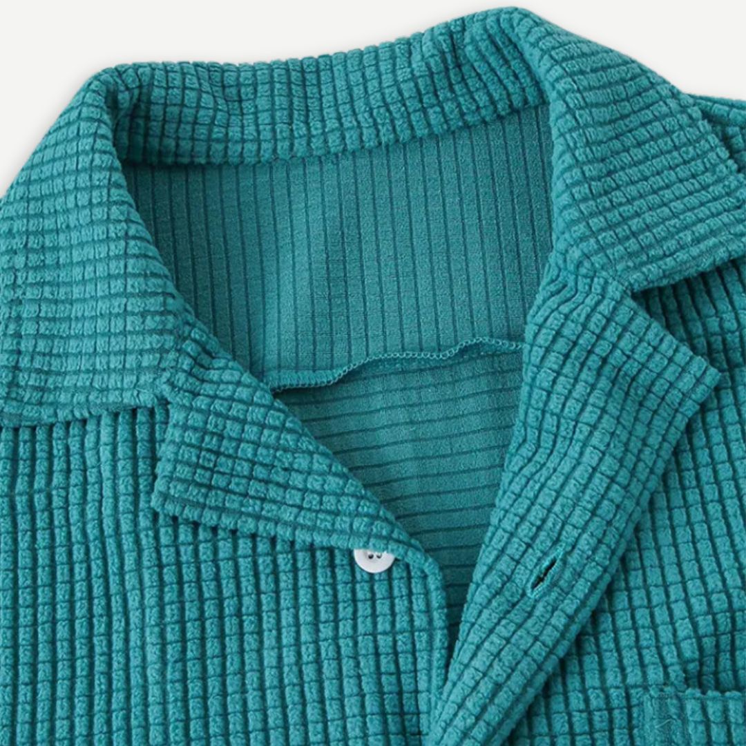Herre Waffle Skjorte Knittet Komfortabel