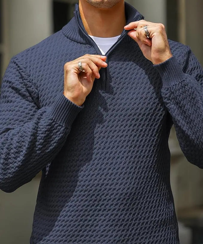 Herre Zip Up Trøje i Tidløs Stil