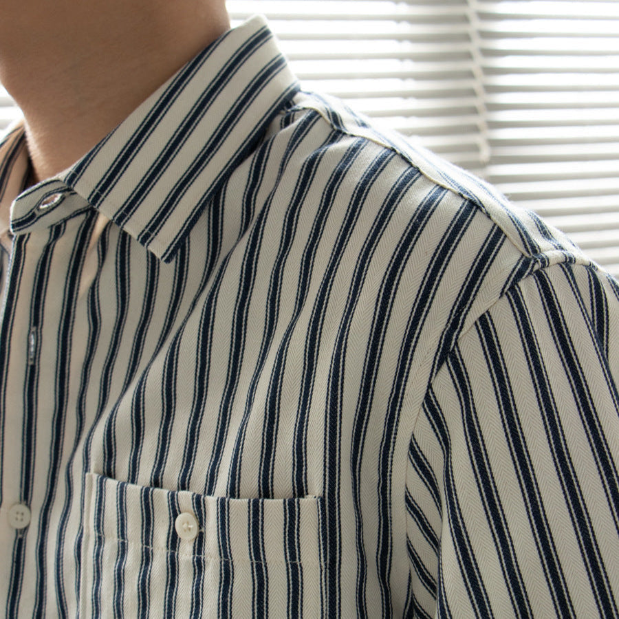 Herren Langærmet Skjorte Stribet Casual