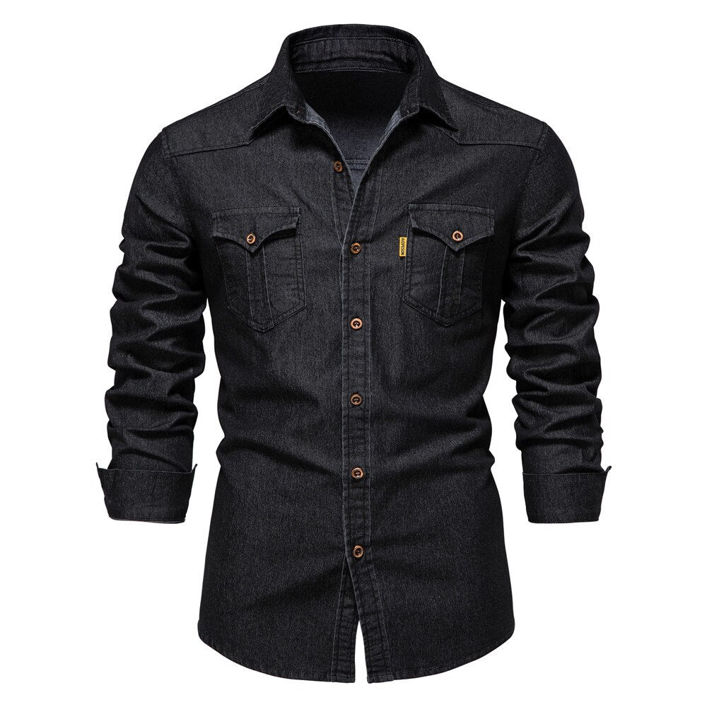 Herreskjorte i Denim til Mænds Stil