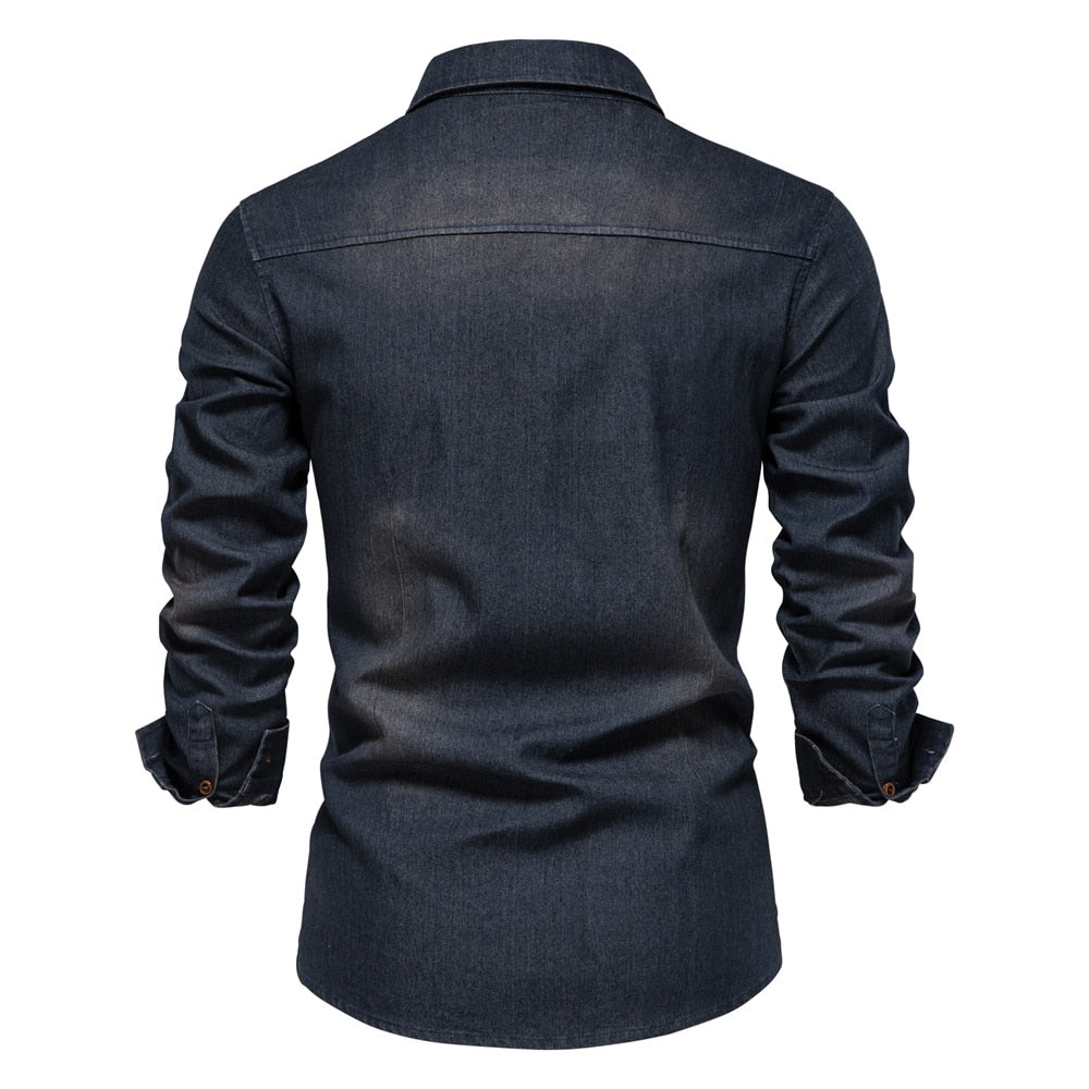 Herreskjorte i Denim til Mænds Stil