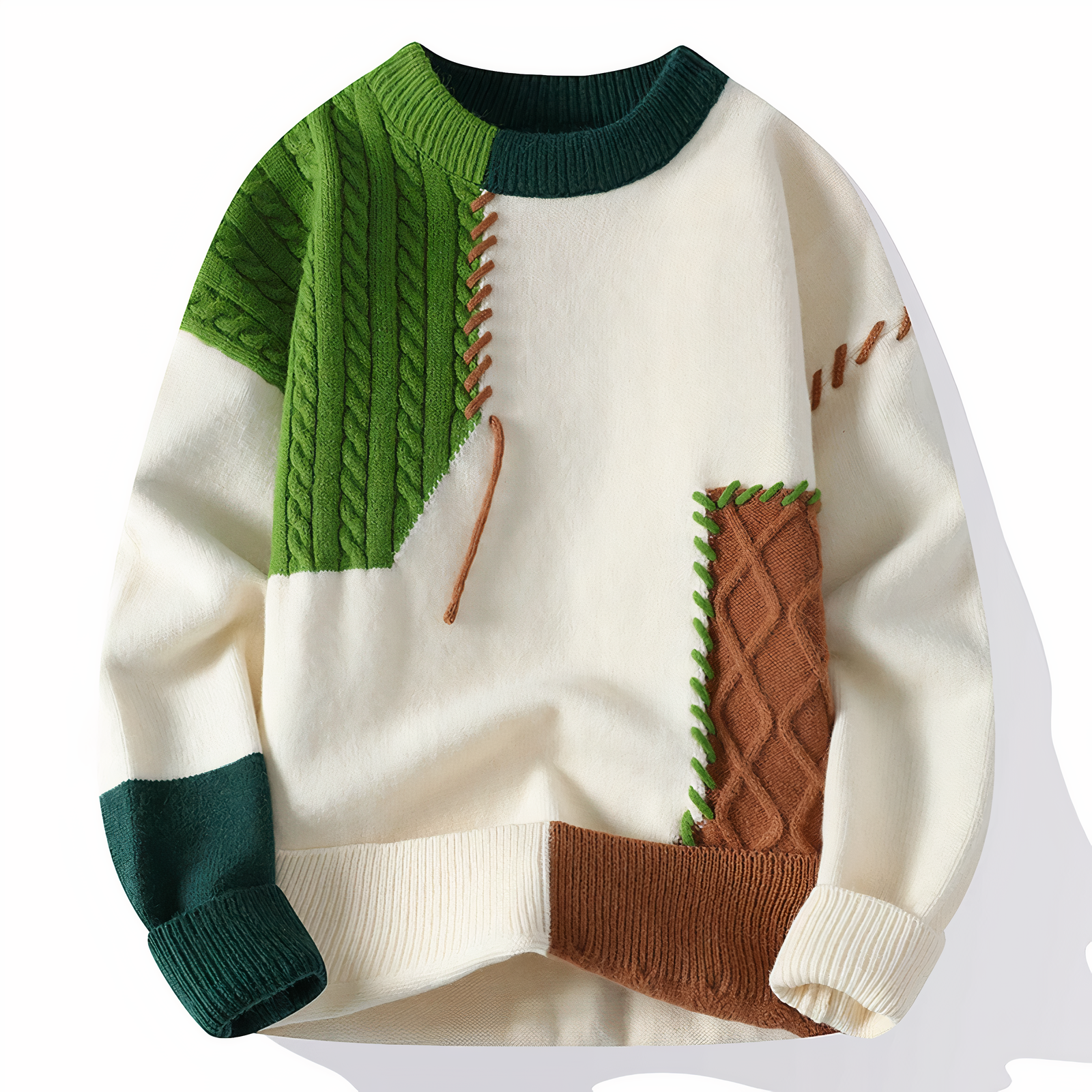 Herresweater Patchwork Stil