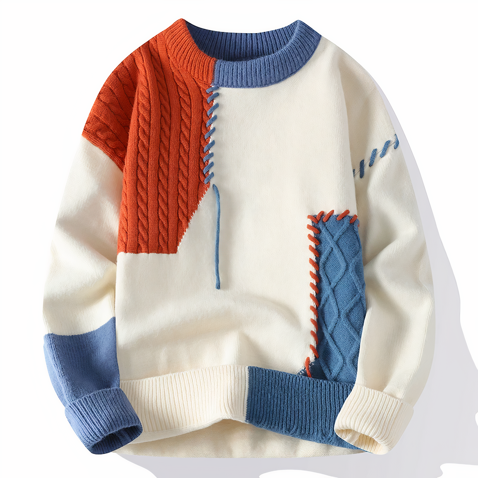 Herresweater Patchwork Stil