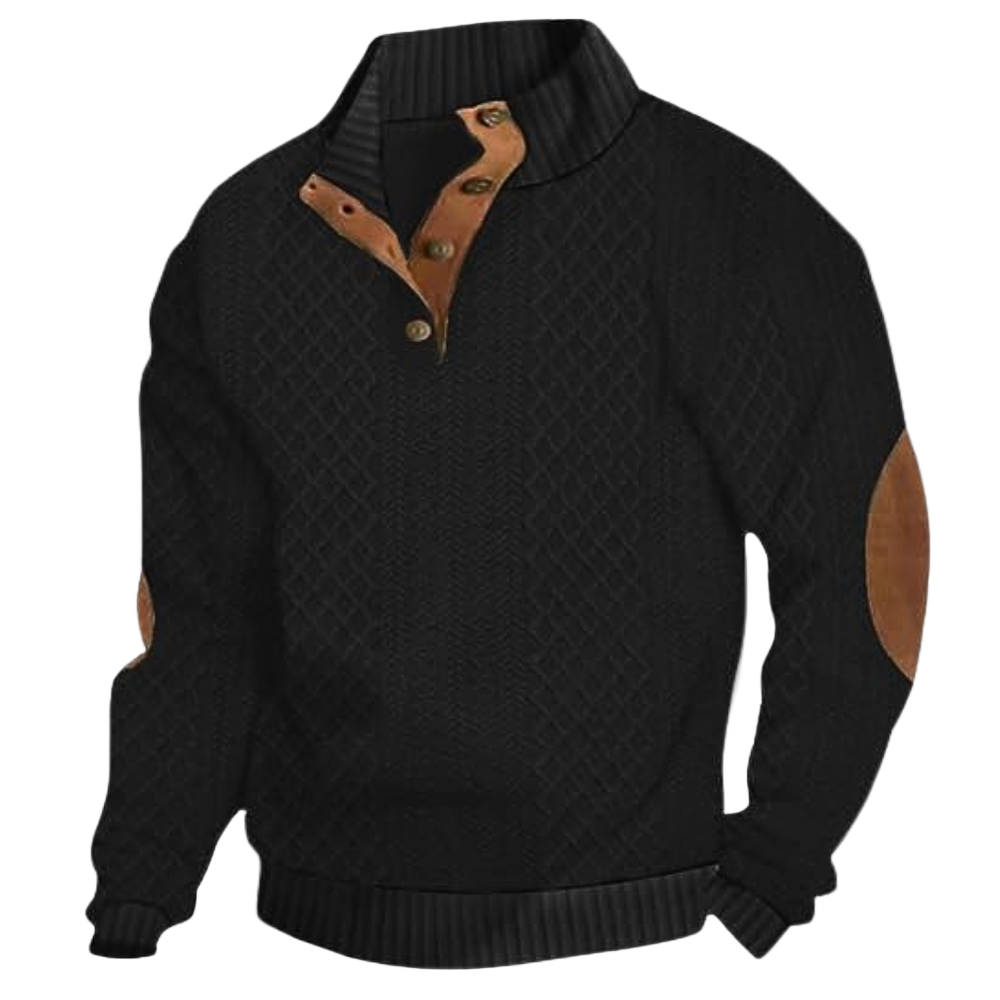 Herresweater med Kraveknapper Trendy