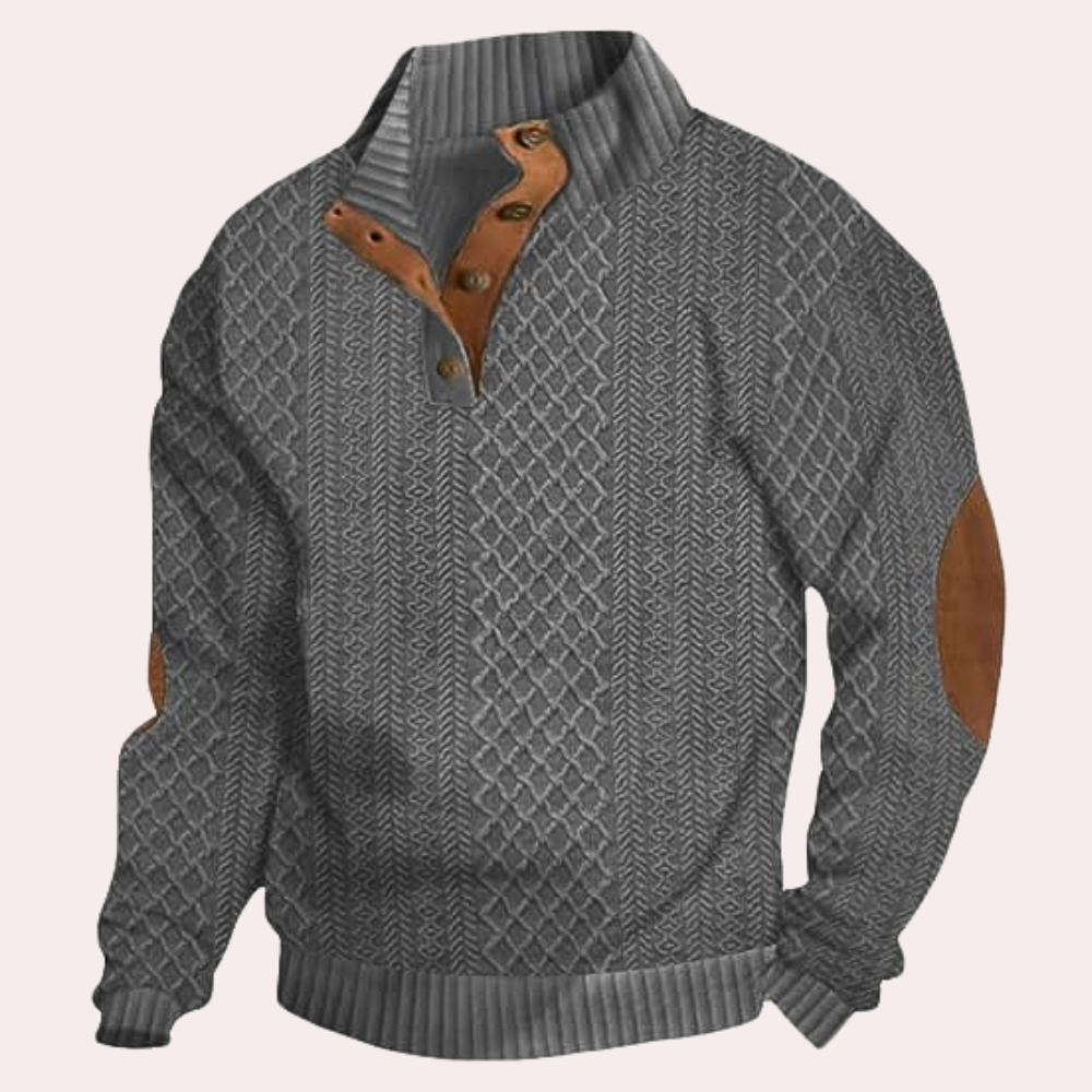 Herresweater med Kraveknapper Trendy