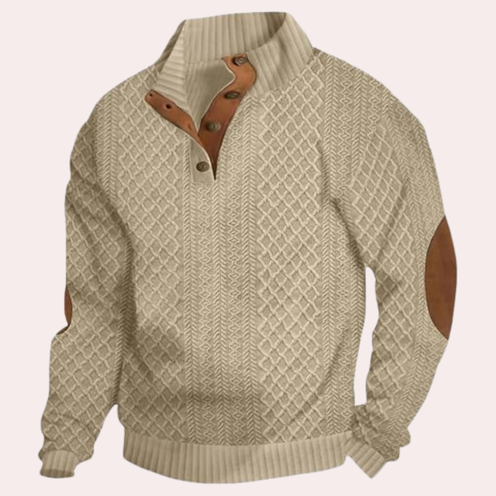 Herresweater med Kraveknapper Trendy