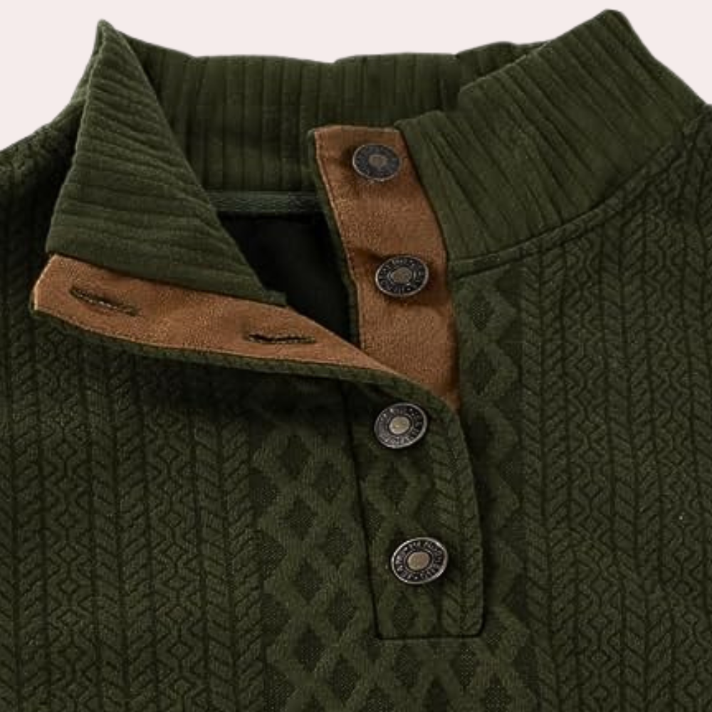 Herresweater med Kraveknapper Trendy