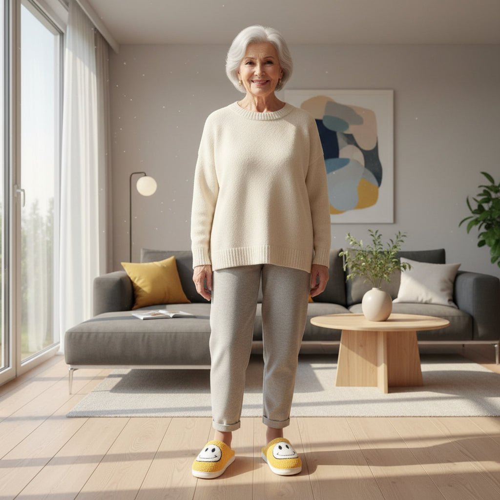 Hjemmesko Dame med Smiley Design til Vinterkomfort