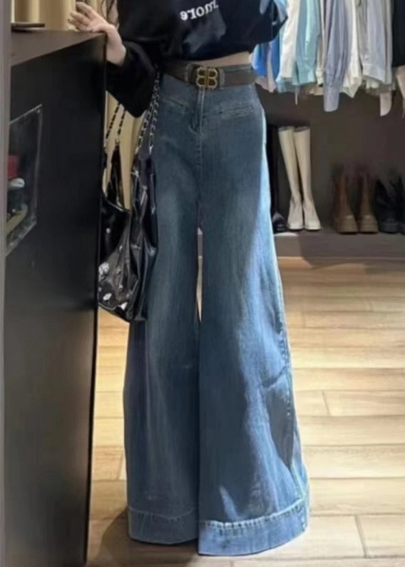 Højtaljede Bukser Kvinder med Brede Ben Trendy Stil