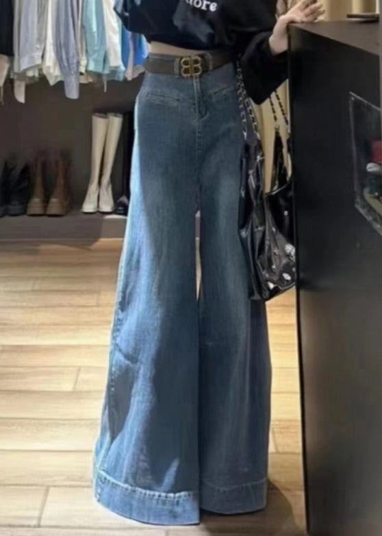 Højtaljede Bukser Kvinder med Brede Ben Trendy Stil