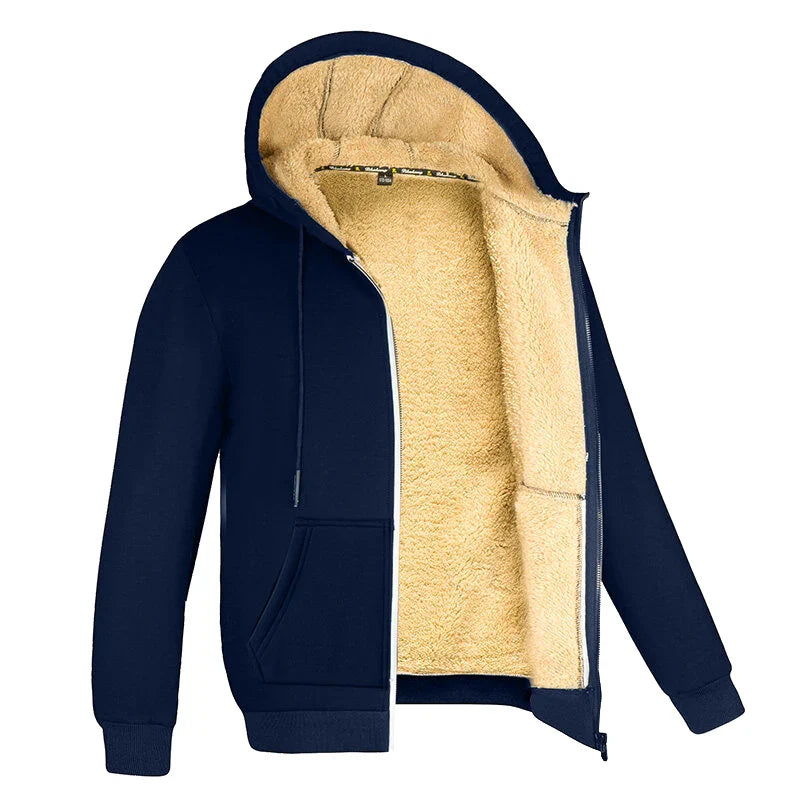 Hoodies Mænd Uld Zipper Hoodie Med Lomme Casual Sporty Design