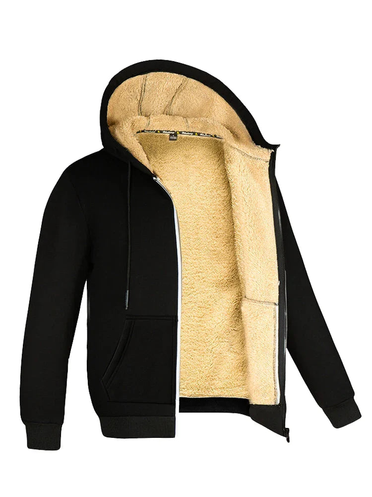 Hoodies Mænd Uld Zipper Hoodie Med Lomme Casual Sporty Design