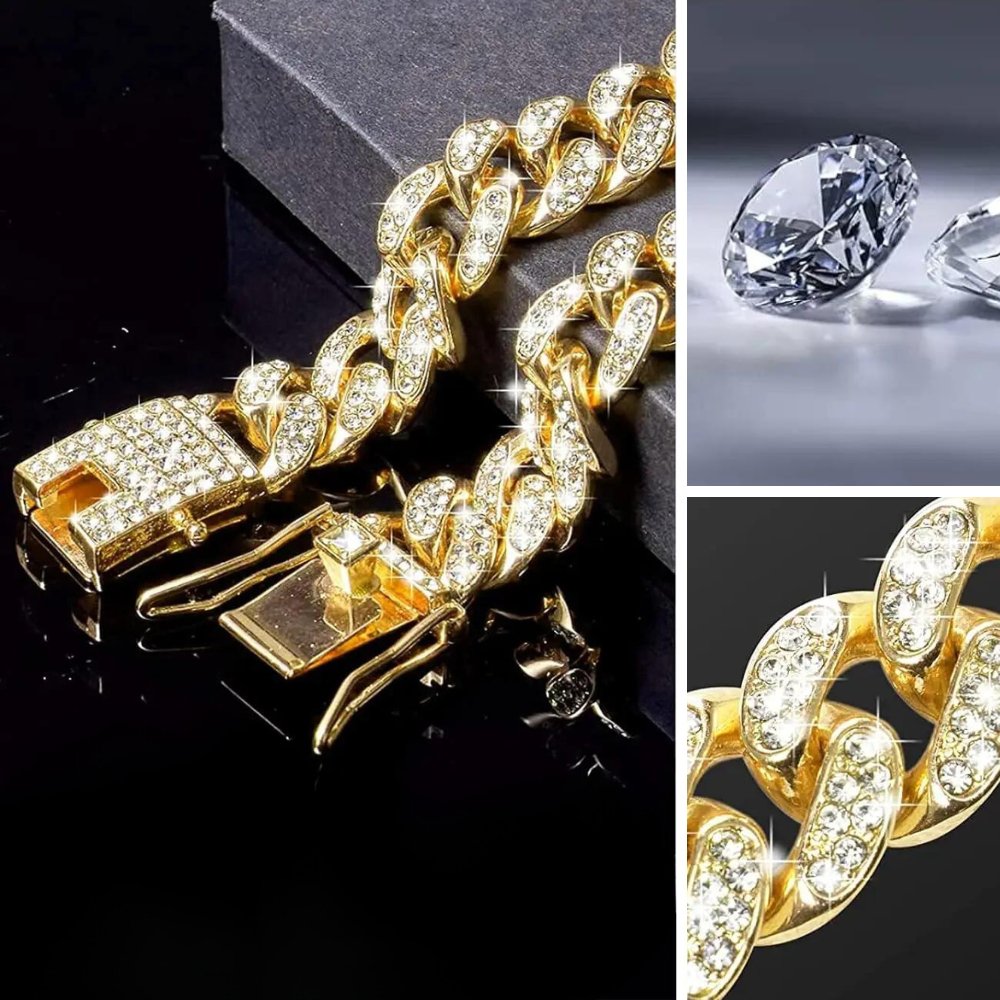 Hundehalsbånd Med Zirconia-Diamanter Til Hunde, Justerbart Design, Stilet Tilbehør