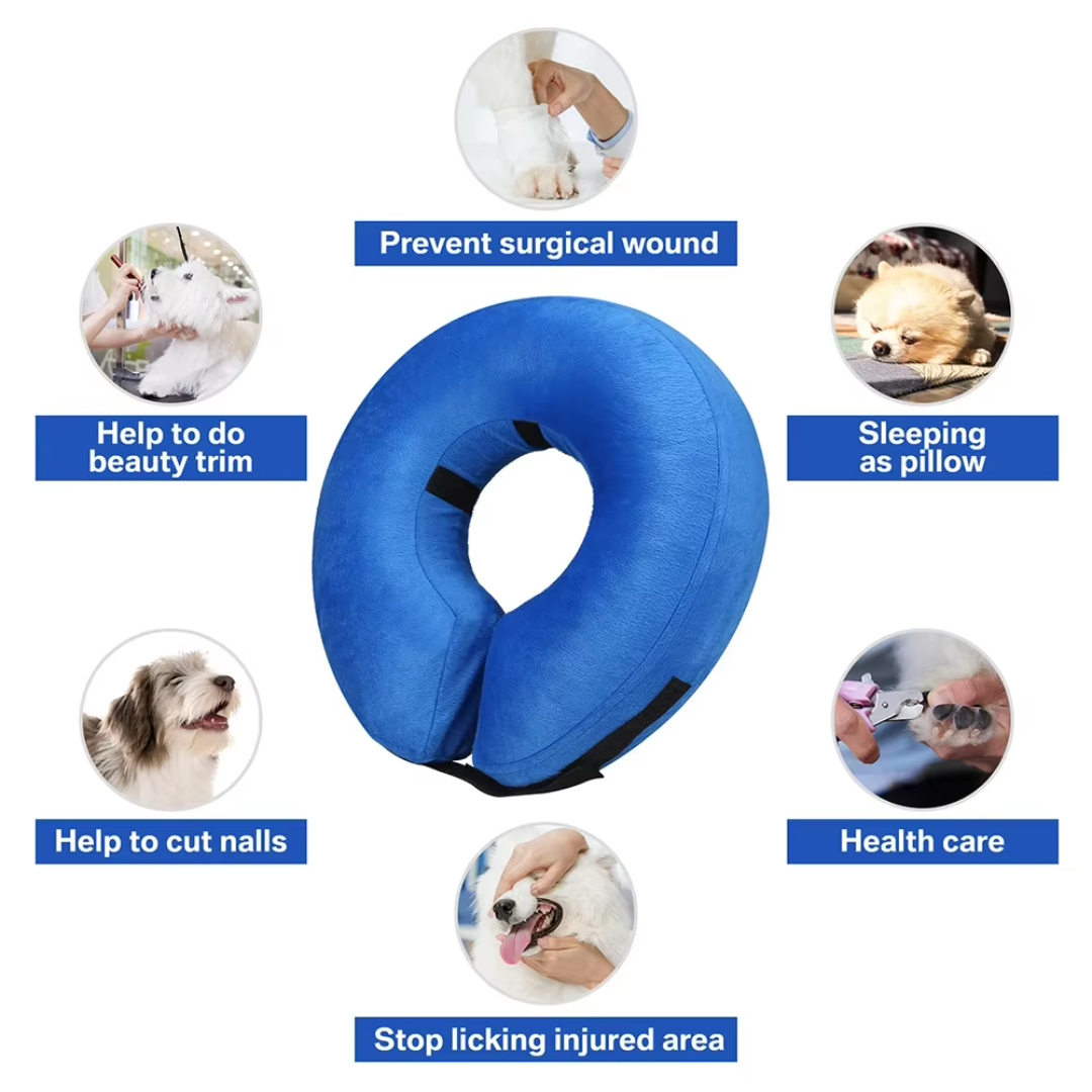 Hundens Oppustelige Genopretningskrave Justerbar Donut-formet