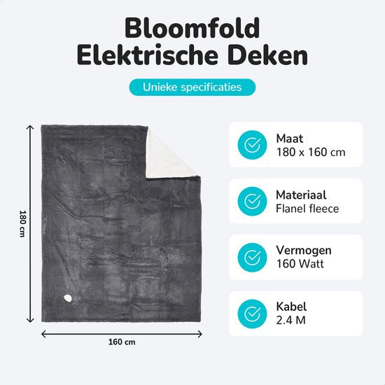 Elektrisk filt 180 x 160 cm – värmefilt för hemmet