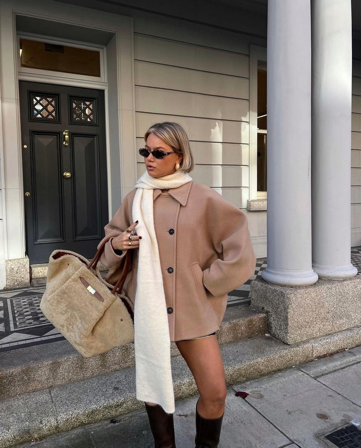 Amélie Kvinde Oversize Frakke – Elegant Blød & Trendy Uldfrakke til Vinter