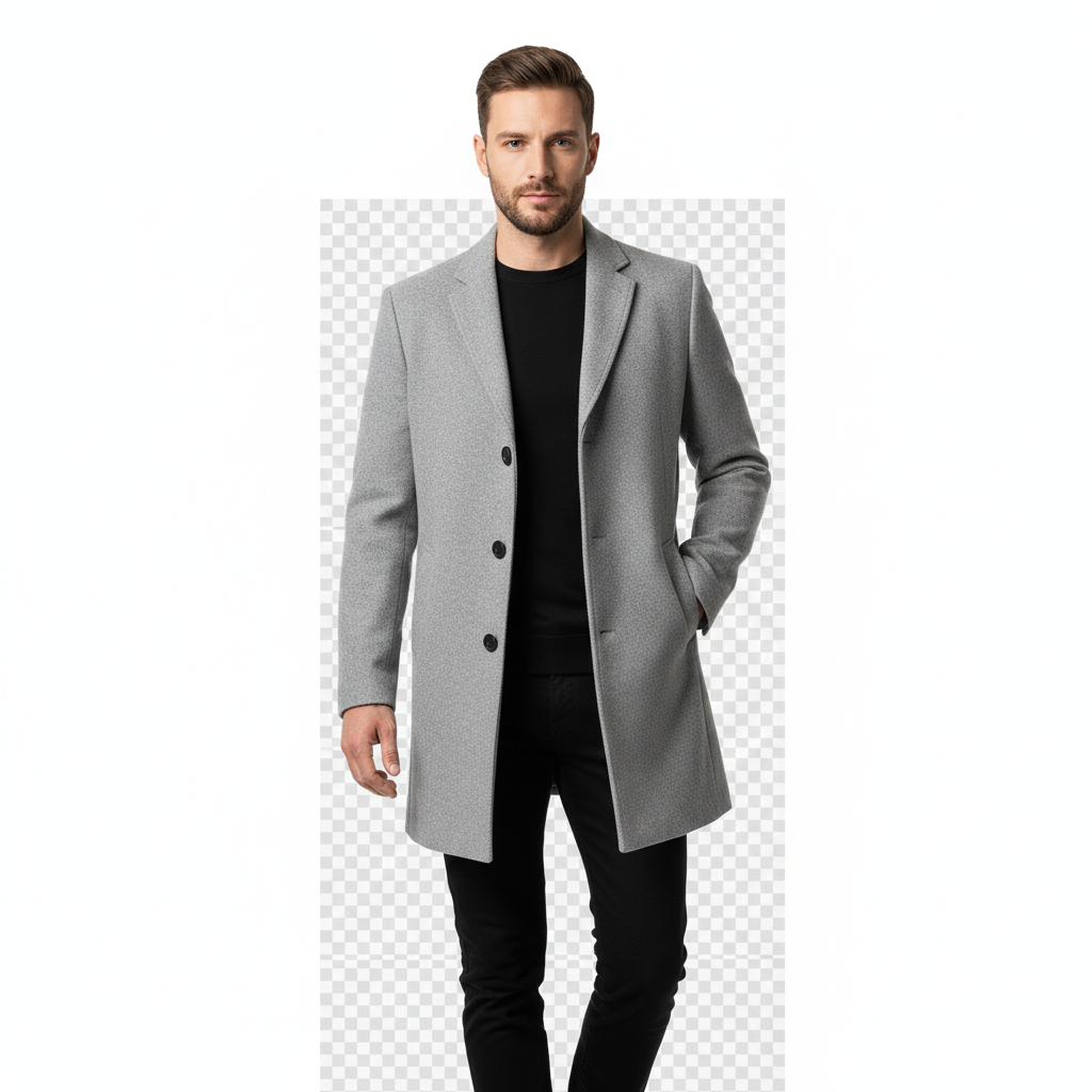 Ian Herre Vinterfrakke | Lang Knappet Frakke | Vindafvisende & Elegant Design