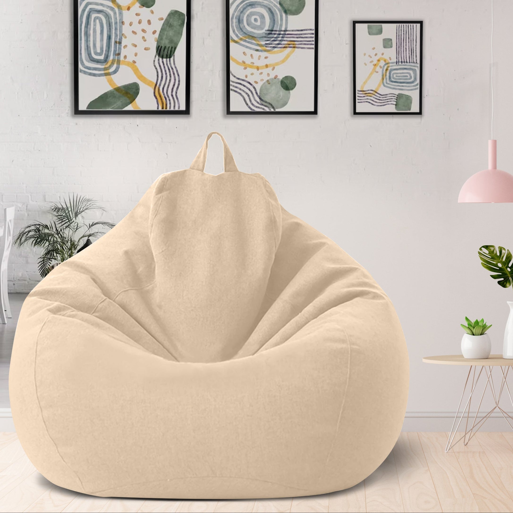Norvo | Luksuriøs Lin Bean Bag – Ergonomisk & Stilfuld Komfort Møbel