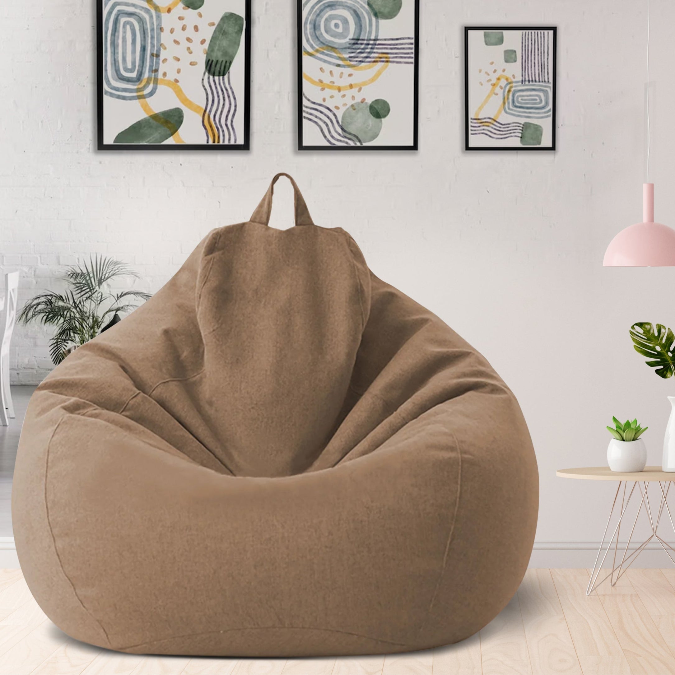 Norvo | Luksuriøs Lin Bean Bag – Ergonomisk & Stilfuld Komfort Møbel