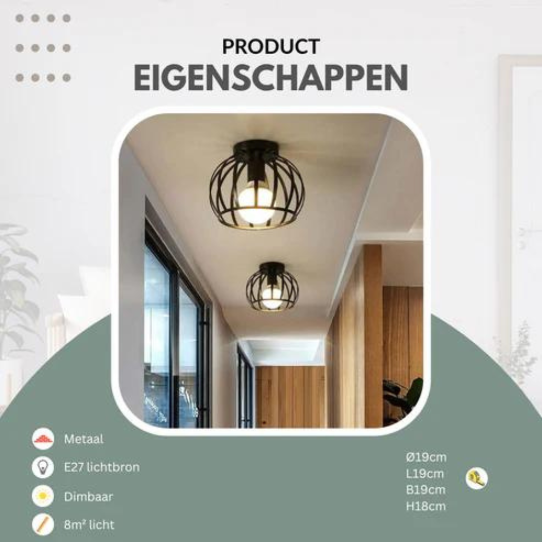 Industriel Loftslampe med Åben Design