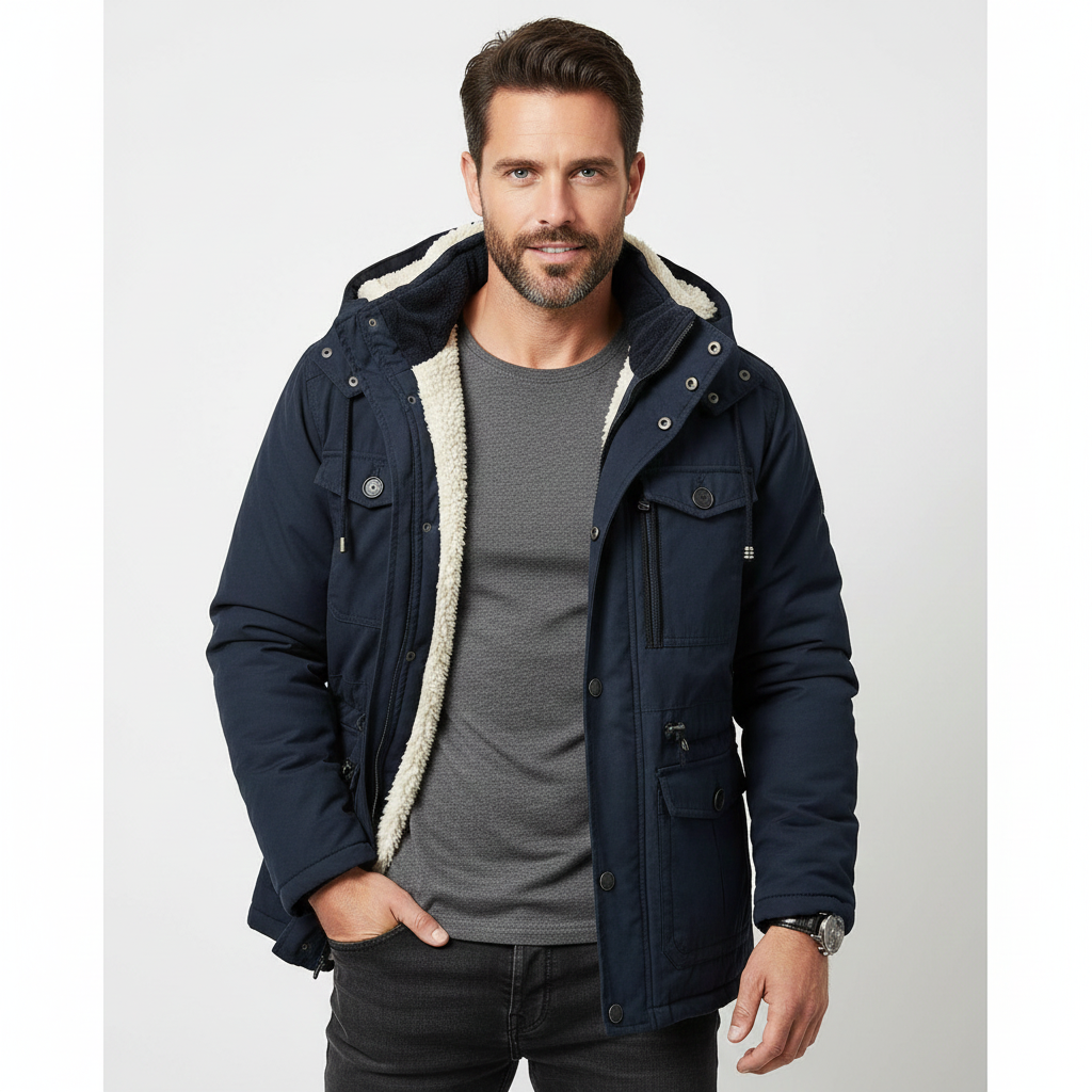 Ivan Winter Parka til Mænd – Militærstil Hættetrøje med Store Lommer