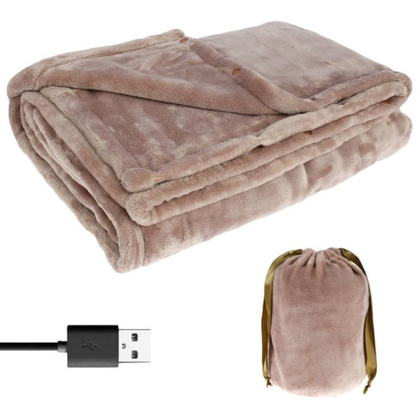 Trådlös elektrisk filt – USB-uppladdningsbar värmefilt i fleece