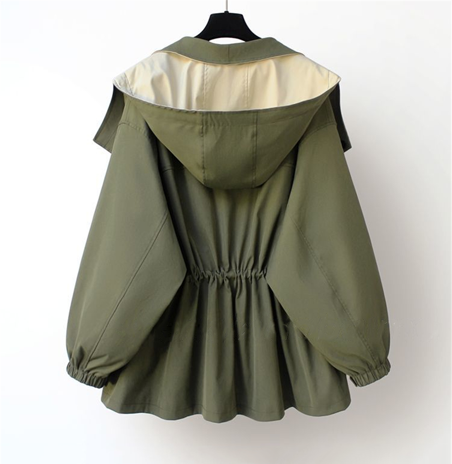 Mikyla Manteau Trench Kvinde – Chic Bicolor Moderne & Varm til Efterår Vinter Elegant