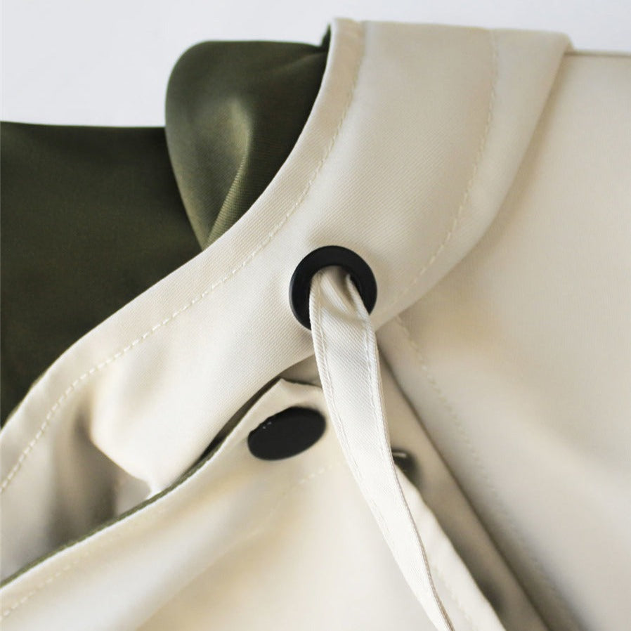 Mikyla Manteau Trench Kvinde – Chic Bicolor Moderne & Varm til Efterår Vinter Elegant