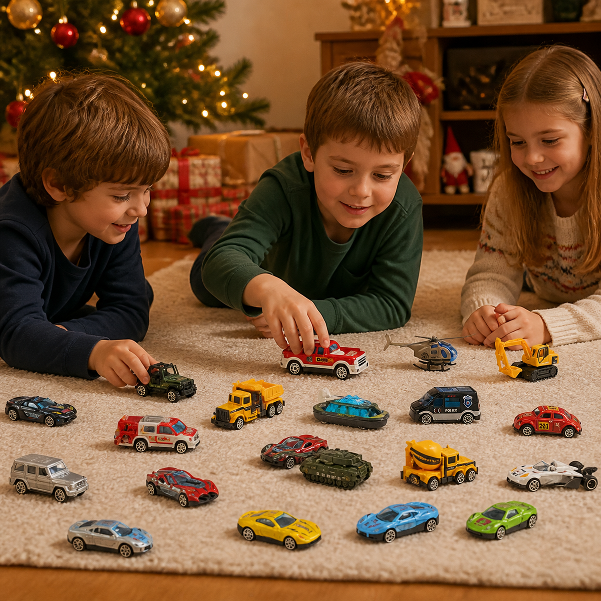 Car Advent Calendar for Kids – 24 Die-Cast Toy Cars for Christmas