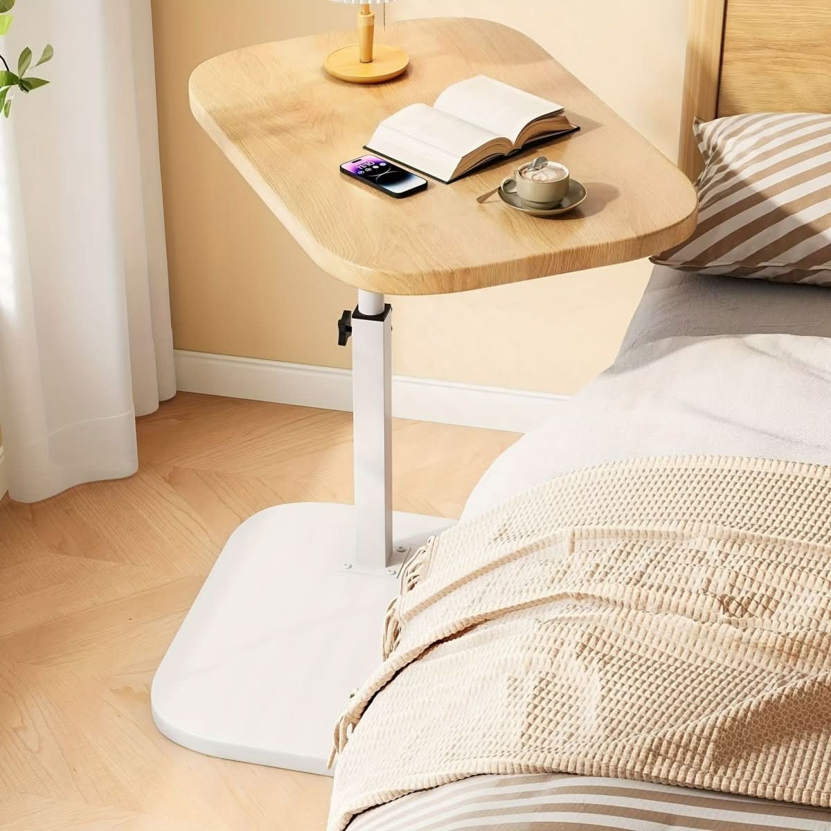 Justerbart Sidebord Til Sofa - Multifunktionelt Design Med Justerbar Højde