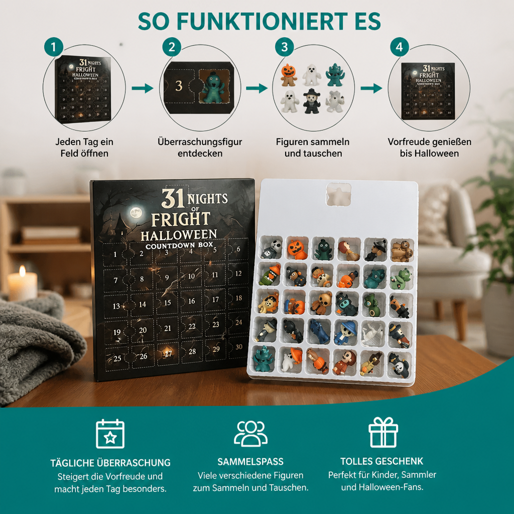 Halloween Adventskalender – Skrämmande Mini-Figurer & Hängare