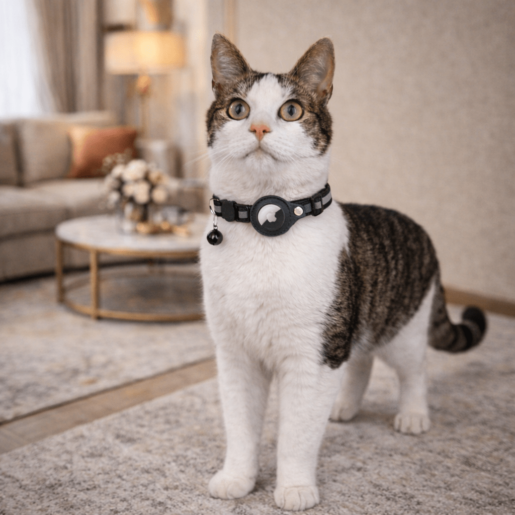 Katte GPS Tracker Halsbånd med Reflekterende Design