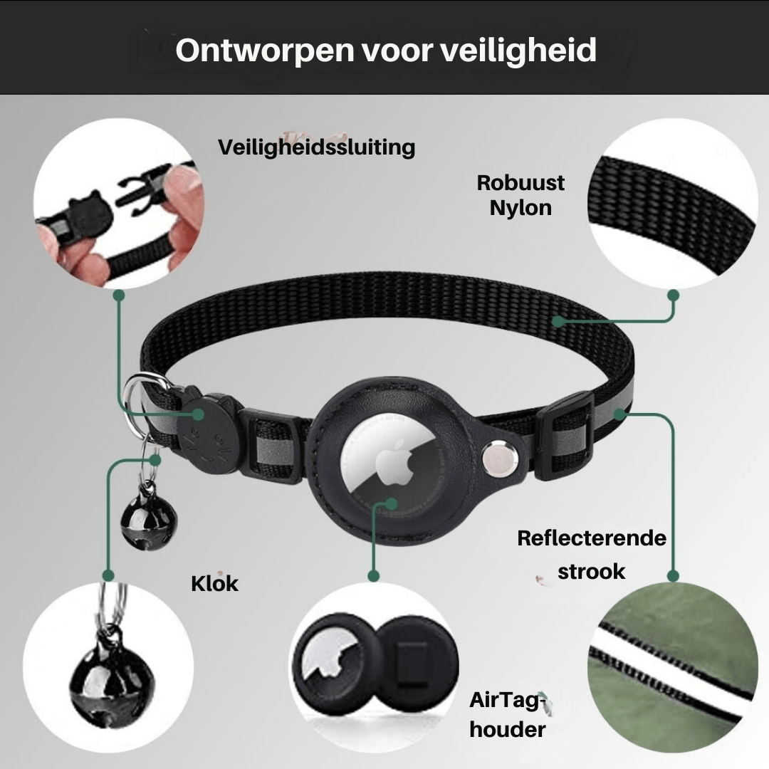 Katte GPS Tracker Halsbånd med Reflekterende Design