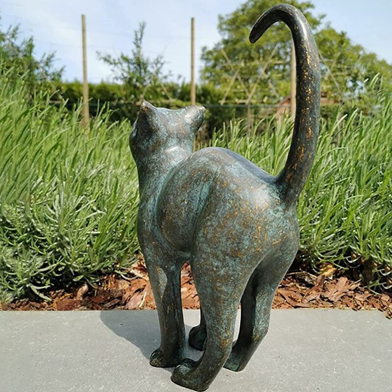 Katte Statue til Haven - Vejrbestandig Dekoration