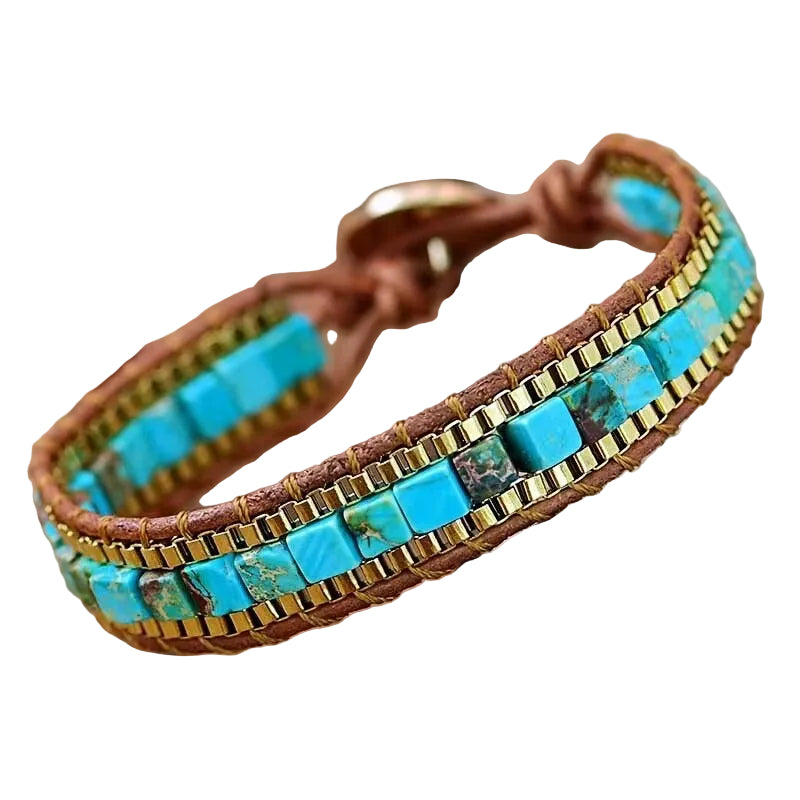 Kejsersten Armbånd Firkantet Kædedesign Boho Stil