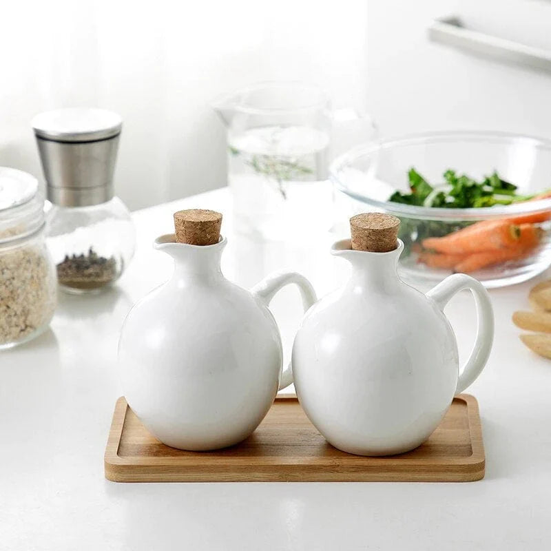 Keramisk Oliepotte Til Eddike Og Olivenolie Stilfuld Design