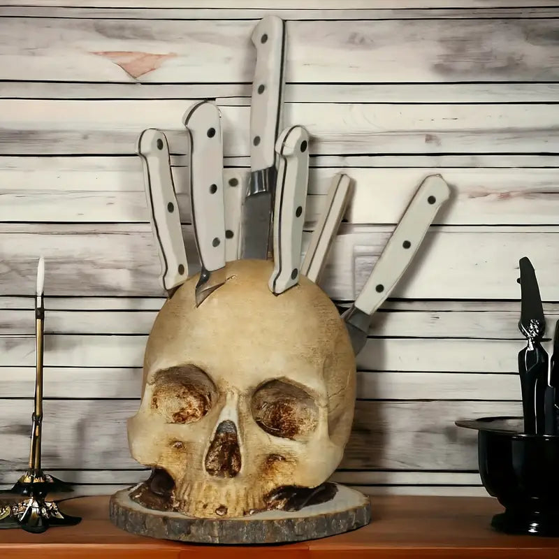 Knivholder med Spooky Skull Design