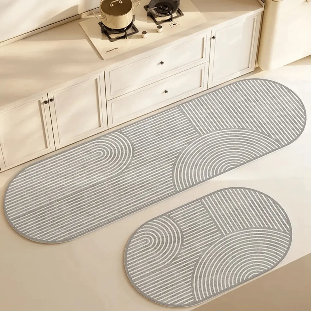 Køkken Tæppe Skridsikker Design Med Høj Absorption