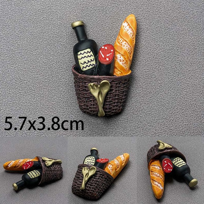 Køleskabsmagnet Sæt med Tegneserie Motiver Farverige 3D Design