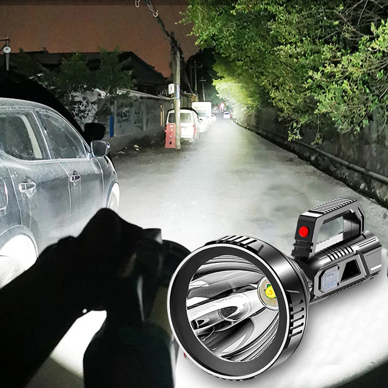 Kraftig Lommelygte Genopladelig Håndholdt Spotlight Med Flere Lysindstillinger